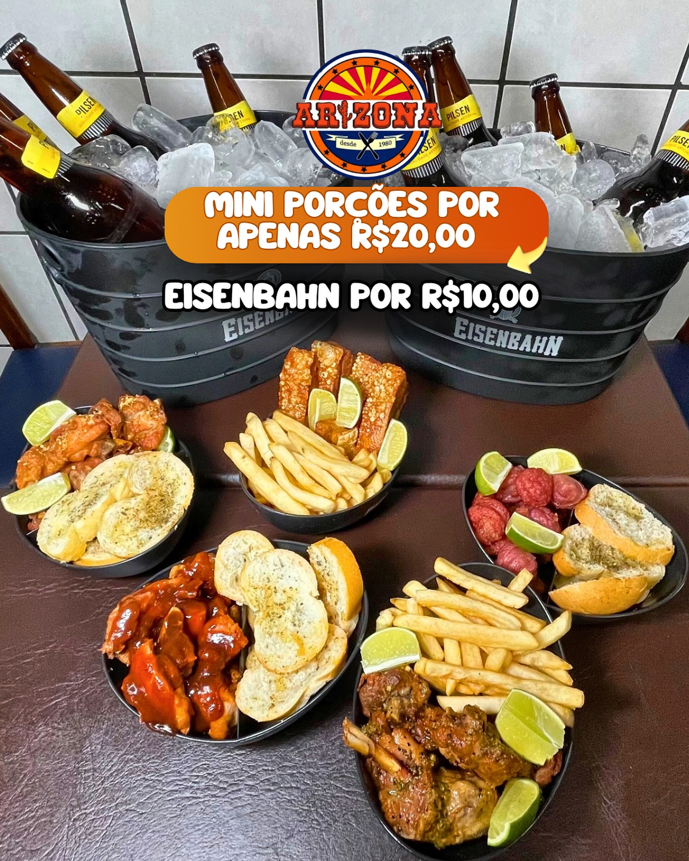 Cerveja Eisenbahn gelada no balde